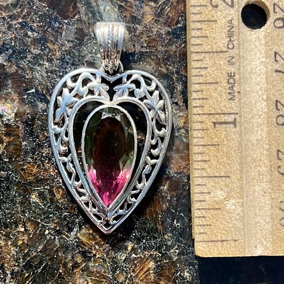 Nicky Butler Sterling pendant with a rare faceted Lithia tourmaline - Picture 2 of 4